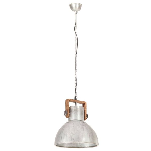 vidaXL griestu lampa, industriāls dizains, sudrabaina, 25 W, 40cm, E27
