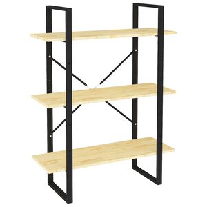 vidaXL 3-līmeņu grāmatu plaukts, 80x30x105 cm, priedes masīvkoks