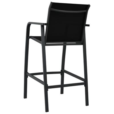vidaXL dārza krēsli, 2 gab., melns tekstilēns