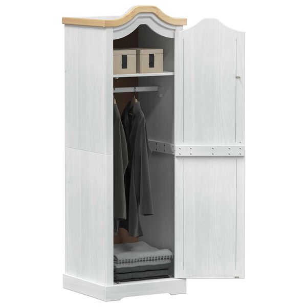 vidaXL Skapji ar plauktu Balts 55 x 52 x 170 cm Ciets priedes koks