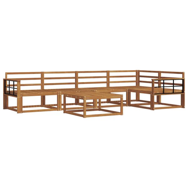 vidaXL Āra dīvānu komplekts 6 pcs Dabiska Cietā akācijas koks