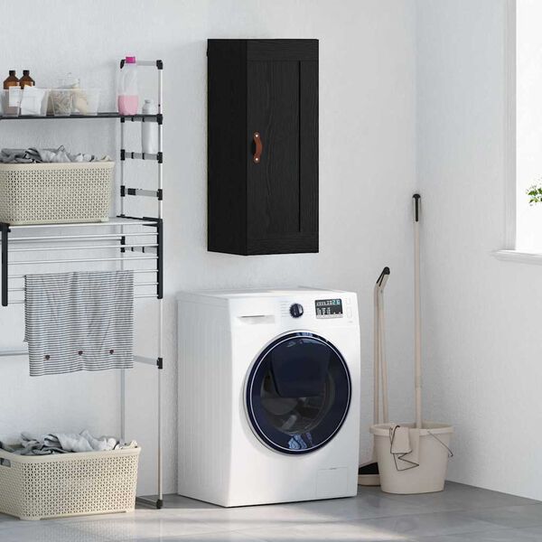 vidaXL Sienas skapis Melns ozolkoks 34,5 x 34 x 90 cm