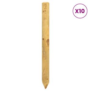 vidaXL Žoga stabi 10 gab. Zaļa 100 cm Priedes masīvkoks
