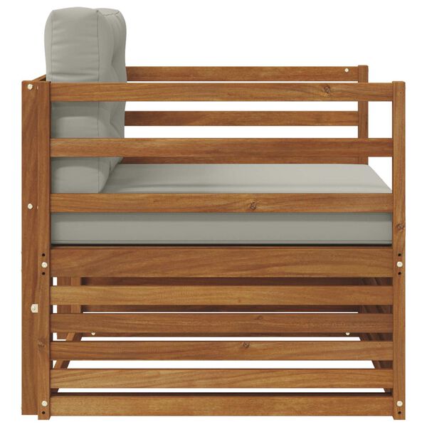 vidaXL Āra dīvānu komplekts Cieta akācijas koks un poliesters Dabiska