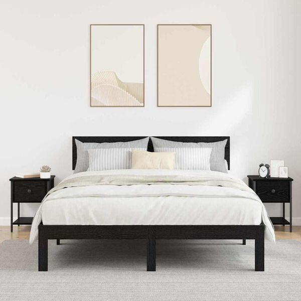 vidaXL Naktsgaldiņ&scaron; 2 pcs Melns ozolkoks 34 x 35,5 x 45 cm