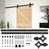 vidaXL Slīdo&scaron;ās durvis 90 x 210 cm Priedes masīvkoks Dabiska un melna
