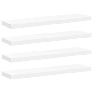 vidaXL sienas plaukti, 4 gab., balti, 90x23,5x3,8 cm, MDF