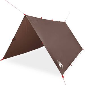 vidaXL kempinga tents, brūna, 366x306 cm, ūdensizturīga