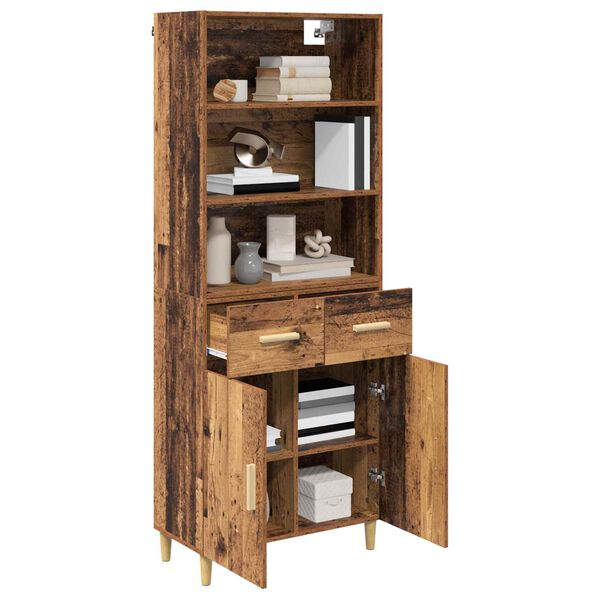 vidaXL Augstais skapītis ar atvilktni Vecs koks 69,5 x 32,5 x 180 cm