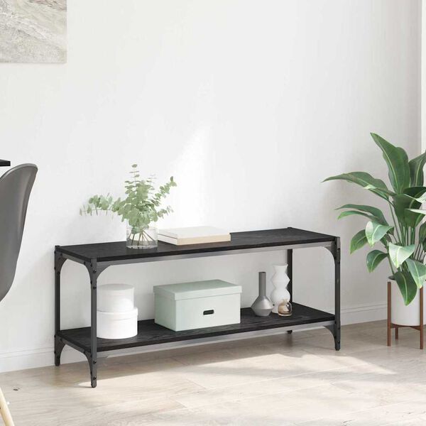 vidaXL Televizora skapī&scaron;a Melns ozolkoks 100x33x41cm