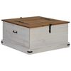 vidaXL Uzglabā&scaron;anas lāde HALDEN Balta 91x91x47 cm Priedes masīvkoka