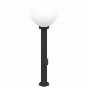 vidaXL stabveida gaismeklis ar kontaktligzdu, 80 cm, melns, IP44
