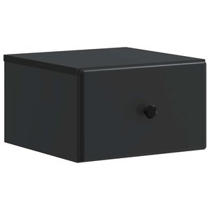 vidaXL Sienā stiprināms nakts skapis Melns 34,5 x 33 x 20 cm