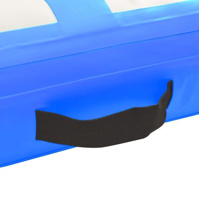 vidaXL piepūšams vingrošanas paklājs ar pumpi, 600x100x15 cm, zils PVC