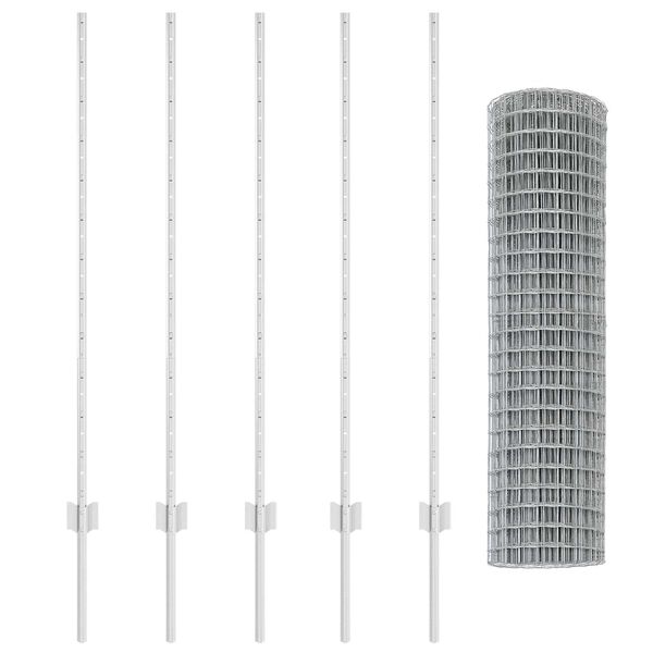 vidaXL Žogs ar stabu Sudraba 1,2 x 10 m Tērauds