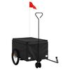 vidaXL velosipēda piekabe, 30 kg, melna, dzelzs