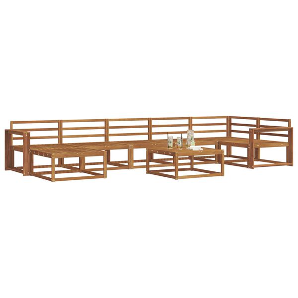 vidaXL Āra dīvānu komplekts 8 pcs Dabiska Cietā akācijas koks