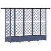 vidaXL Pacelta gulta ar treliem un jumtu Pelēka 202,5 x 40 x 121 cm PP