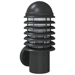 vidaXL āra sienas lampa, melns, nerūsējo&scaron;s tērauds