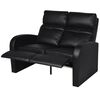 vidaXL atgāžams atpūtas dīvāns ar LED, divvietīgs, melna mākslīgā āda