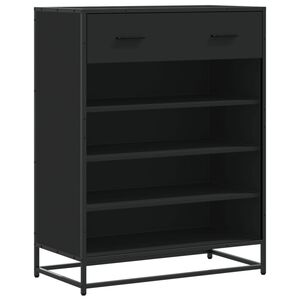 vidaXL apavu skapis melns 75x38x97,5 cm Engineered Wood and Metal