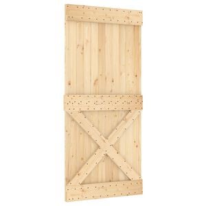 vidaXL Slīdo&scaron;ās durvis NARVIK Dabiska un melna 95 x 210 cm (213,5 cm)