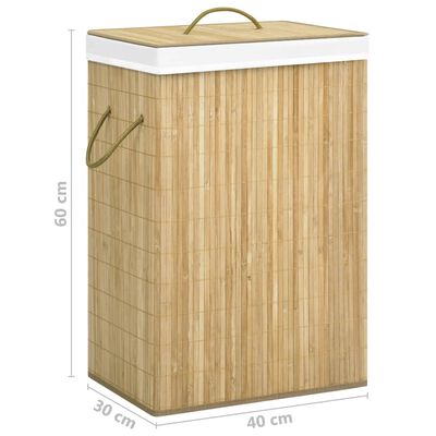 vidaXL veļas grozs ar 2 nodalījumiem, bambuss, 72 L