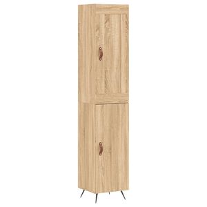 vidaXL augstais skapītis, ozolkoka, 34,5x34x180 cm, inženierijas koks