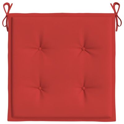 vidaXL dārza krēslu spilveni, 4 gab., sarkani, 50x50x3 cm, audums