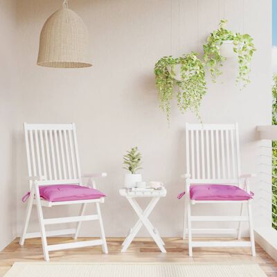 vidaXL dārza krēslu matrači, 2 gab., rozā, 40x40x7 cm, audums