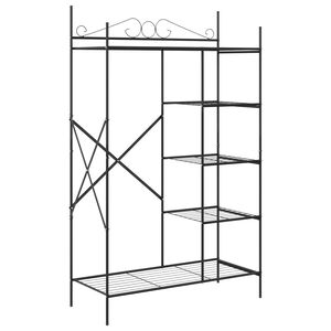 vidaXL Atvērts skapis ar plauktu Melna 104,5 x 45 x 172 cm Tērauds