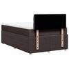 vidaXL atsperu gultas rāmis ar matraci, tum&scaron;i brūna, 120x200cm, audums