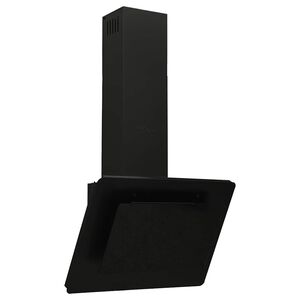 vidaXL tvaika nosūcējs, 60 cm, tērauds, rūdīts stikls, melns