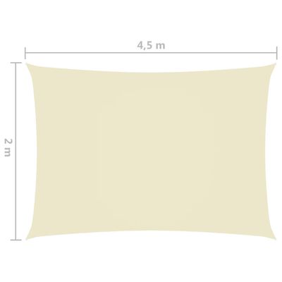 vidaXL saulessargs, taisnstūra, 2x4,5 m, krēmkrāsas oksforda audums