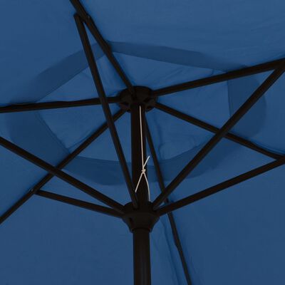 vidaXL dārza saulessargs ar metāla kātu, 300 cm, debeszils