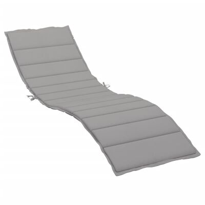 vidaXL sauļošanās krēsla matracis, 200x50x3 cm, audums, pelēks