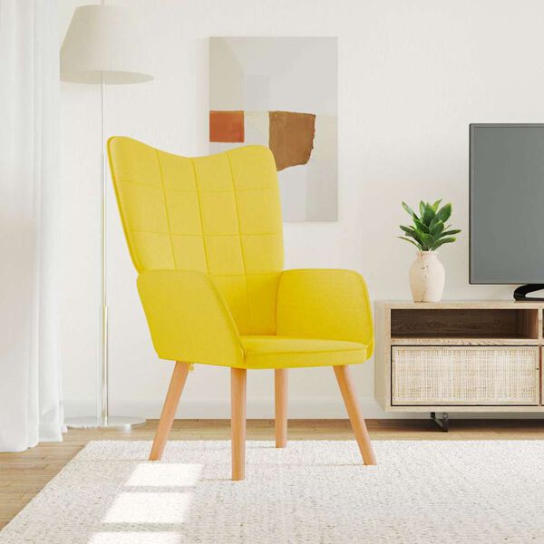 vidaXL atpūtas krēsls, sinepju dzeltens audums