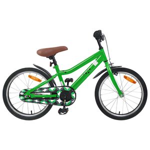 vidaXL Bērnu Velosipēds 18 Collas 5-7 gadiem Zaļa