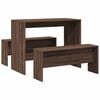 vidaXL 3 daļīgs ēdamgalda un sola komplekts Brown Oak Engineered Wood