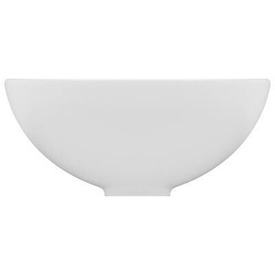 vidaXL izlietne, apaļa, 32,5x14 cm, matēta balta keramika
