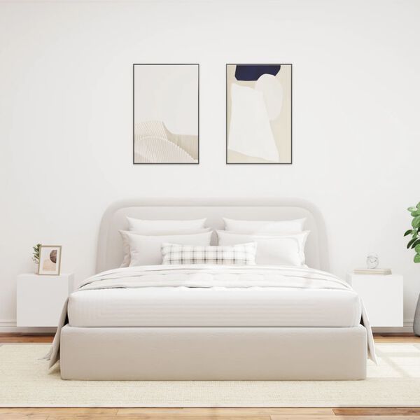 vidaXL TV galdiņi ar LED lampiņām, 2 gab., balti, 40,5x35x40 cm