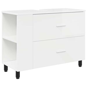 vidaXL Vannas istabas mēbele Spīdīgi balts 80 x 35 x 60 cm