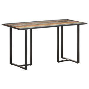 vidaXL virtuves galds, 140 cm, pārstrādāts masīvkoks