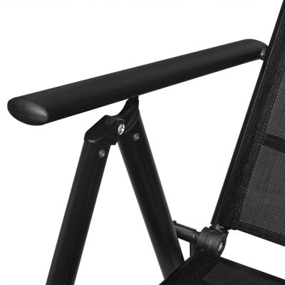 vidaXL 7-daļīgs dārza mēbeļu komplekts, saliekami krēsli, alumīnijs