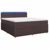 vidaXL Kontinentālā gulta ar matraci Tum&scaron;i brūna 180 x 200 cm Audums