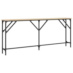vidaXL konsoles galdiņ&scaron;, koka krāsa, 180x23x75 cm, inženierijas koks
