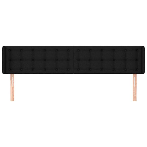 vidaXL galvgalis ar malām, 163x16x78/88 cm, melns audums