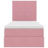vidaXL Gulta ar uzglabā&scaron;anas vietu un matraci Rozā 90 x 200 cm Samts