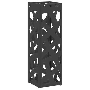 vidaXL Lietus lietussarga statīvs Melns 15,5 x 15,5 x 49 cm Tērauds