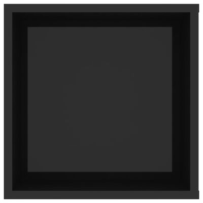 vidaXL sienas TV plaukts, spīdīgi melns, 102x35x35 cm, skaidu plāksne
